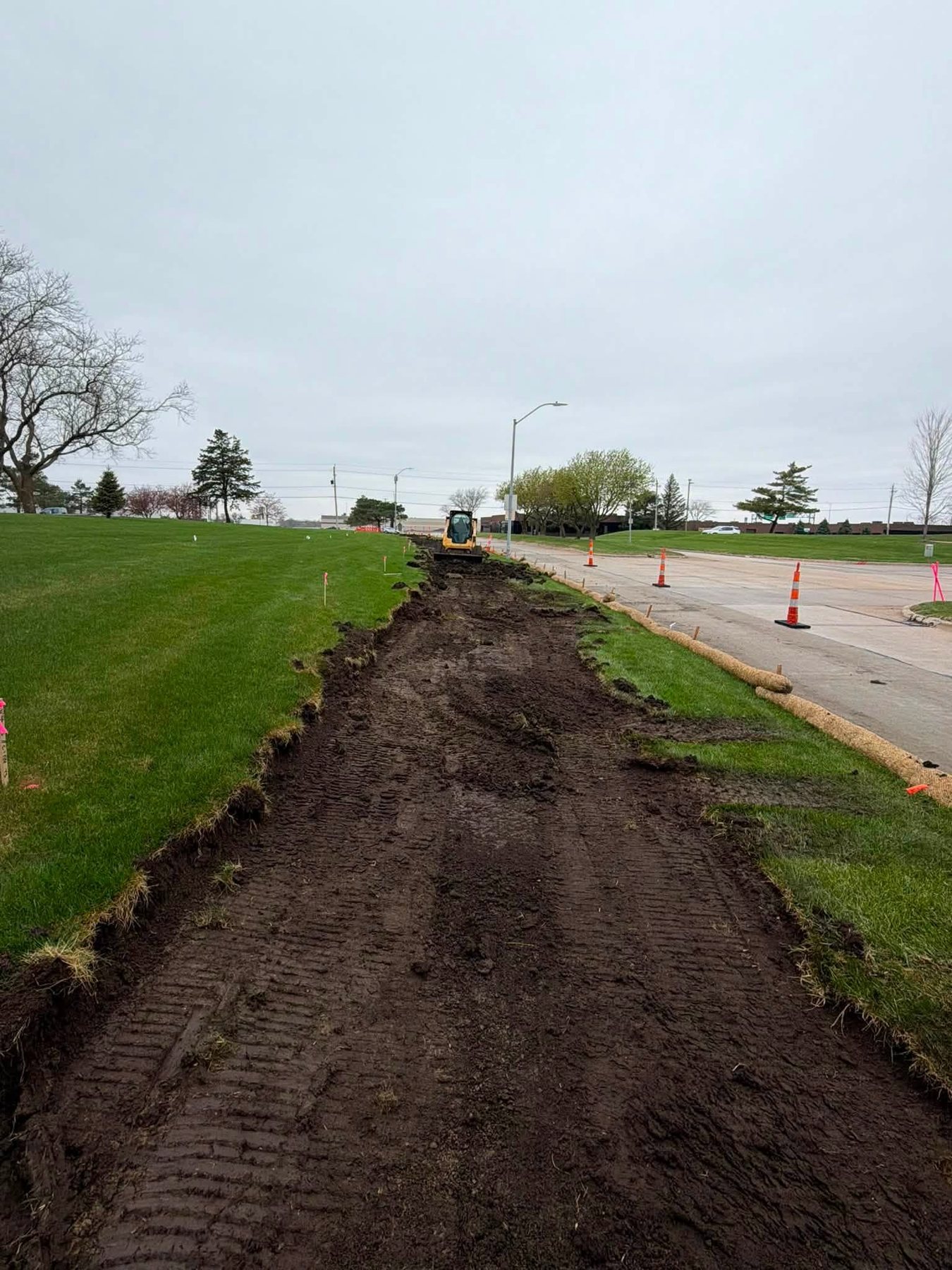 Prepared site alongside a roadway