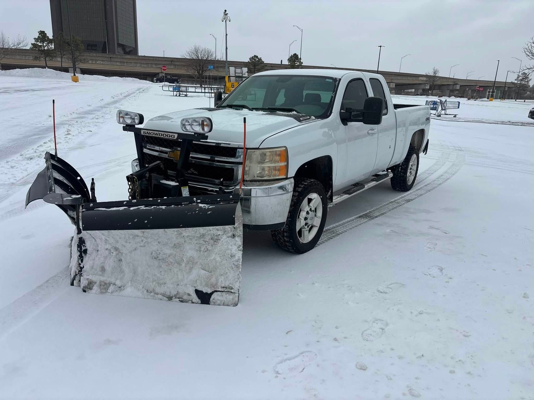 Snow plow truck ready for winter snow removal